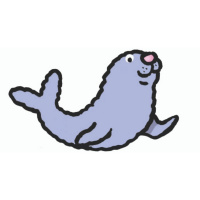 A cartoon drawing of a seal.